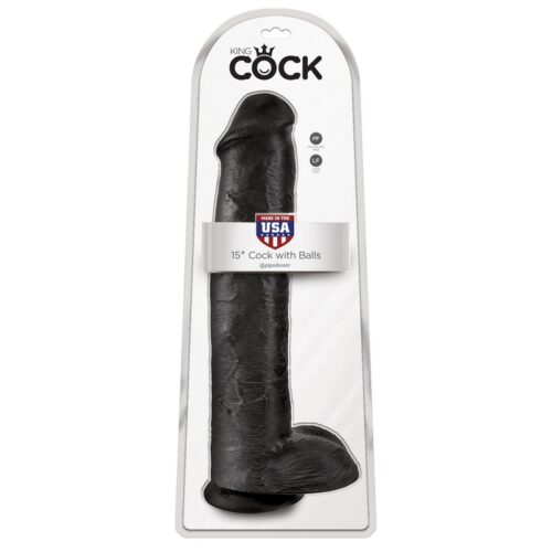 King Cock 15' Cock with Balls Black