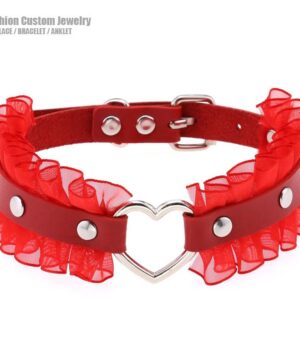 Harajuku Lace Heart Choker Collar 1