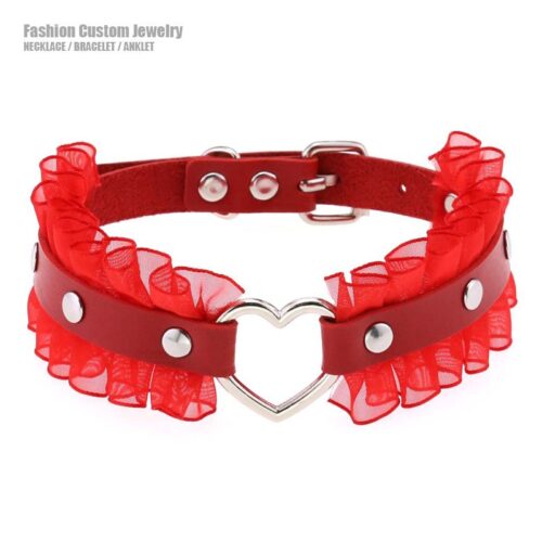 Harajuku Lace Heart Choker Collar 1