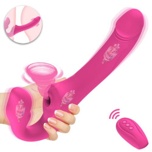 Clitoral G-spot Vibe with Dildo/Strapon and remote control 1