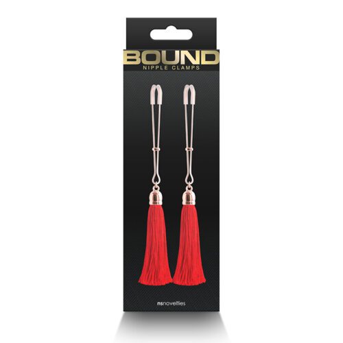 Bound Nipple Clamps - T1 - Red Tassel