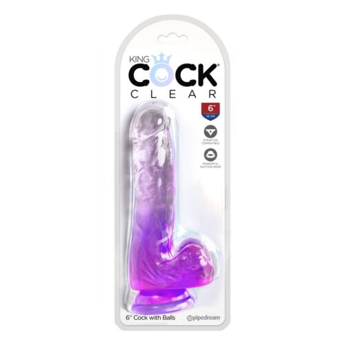 King Cock 6” with Balls Purple