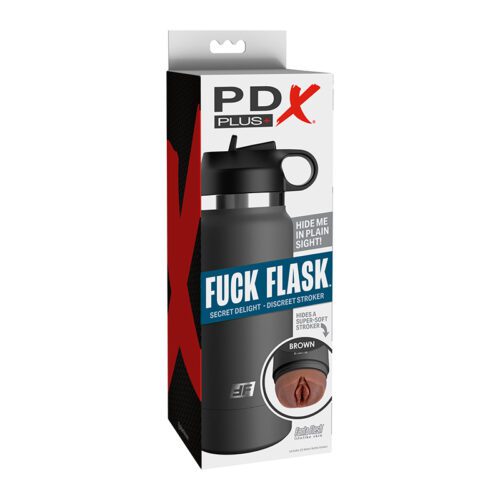 PDX Plus Fuck Flask Secret Delight Grey Bottle Brown 1