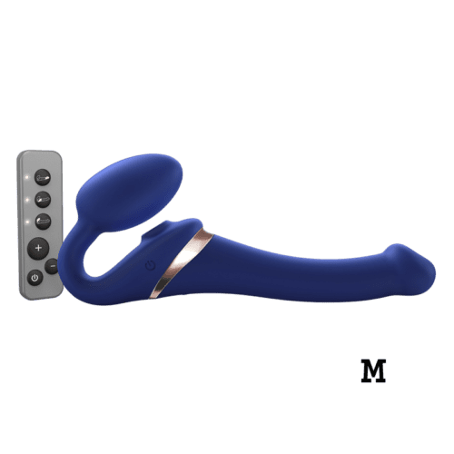 MULTI ORGASM BENDABLE STRAP-ON - M - NIGHT BLUE